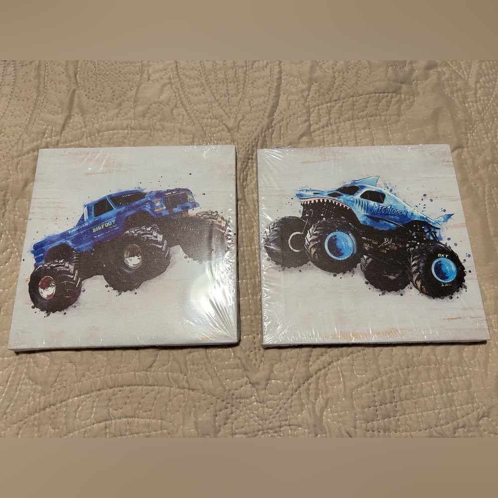NWOT - Blue Monster Truck Canvas Set
Dimension 8”X 8”